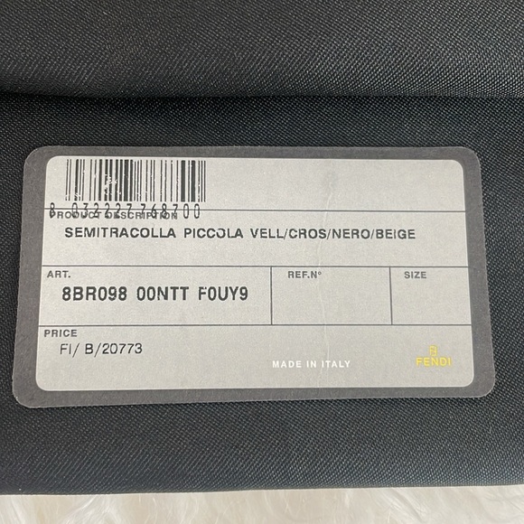 Fendi Semitracolla Piccola suede leather monogram shoulder bag purse AUTHENTIC - Picture 14 of 15
